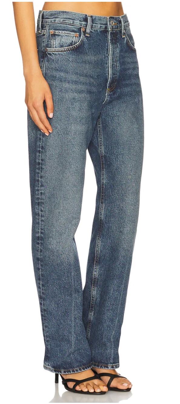 Agolde Fran Jeans Blue Size 25 Medium Wash Button Fly